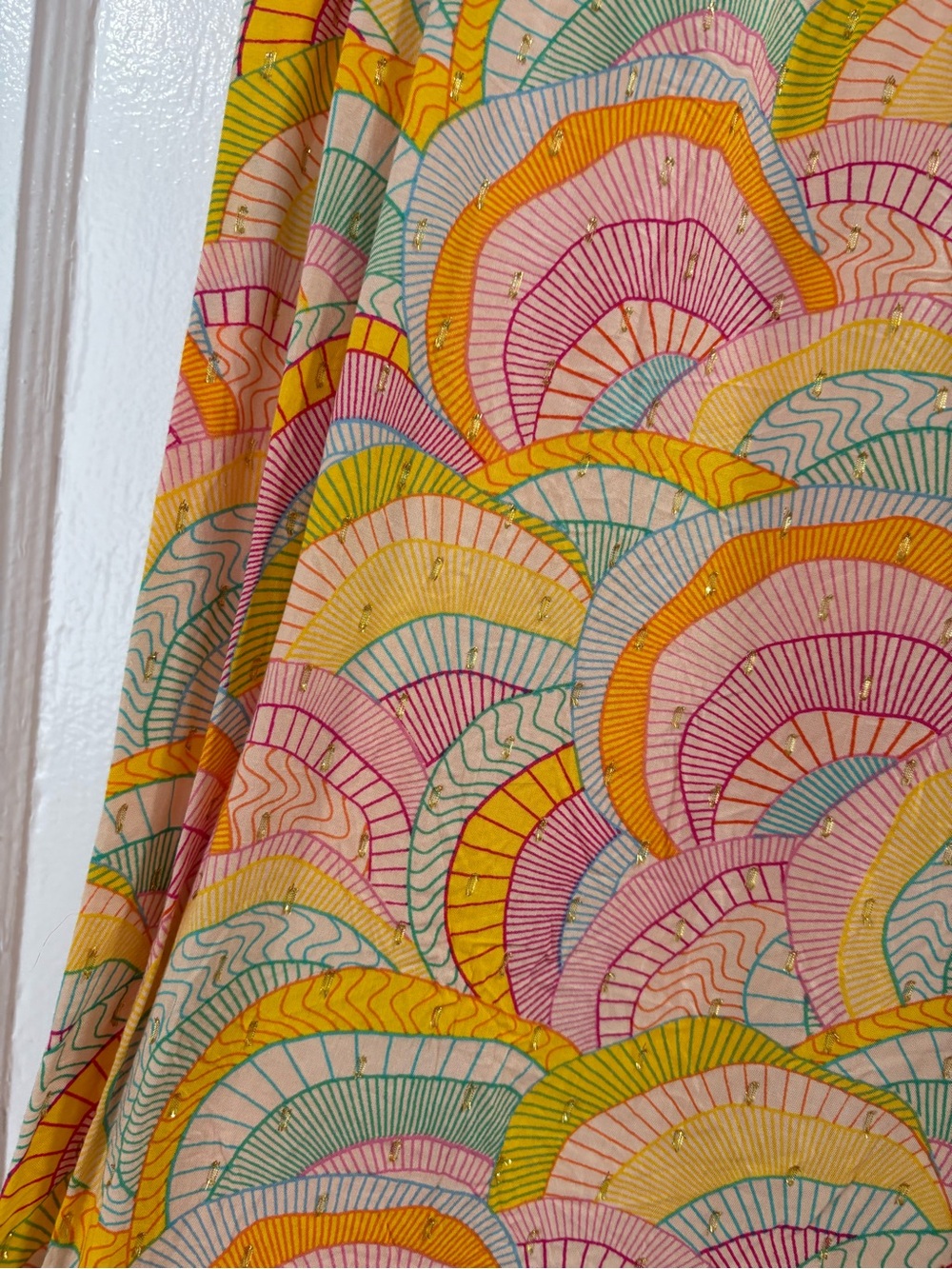 Never Fully Dressed Multicolor scallop Print Skirt — Pink, Yellow, Teal - Picture 4 of 5